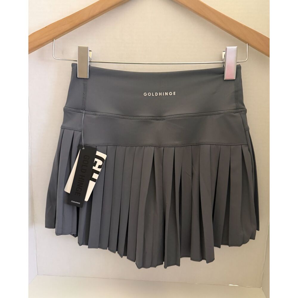 Goldhinge Pleated Skort Gray XS NWT Tennis Pickleball Golf Athletic Skirt - Picture 3 of 6